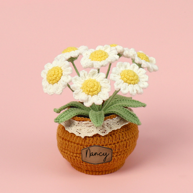 Personalized Crochet Flower in the Pot｜Gift For Mom  | CWMom17