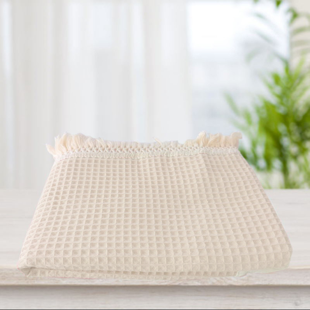 Personalized Embroidered Waffle Tassel Blanket for Comfort & Unique| CWBaby47
