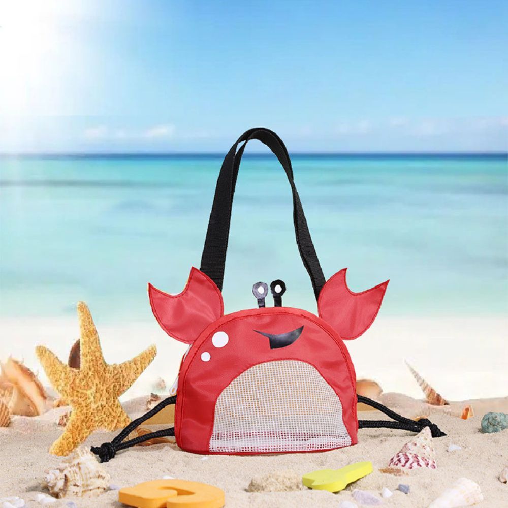 Personalized Crab Seashell Zipper Mesh Beach Bag | CWBeach90