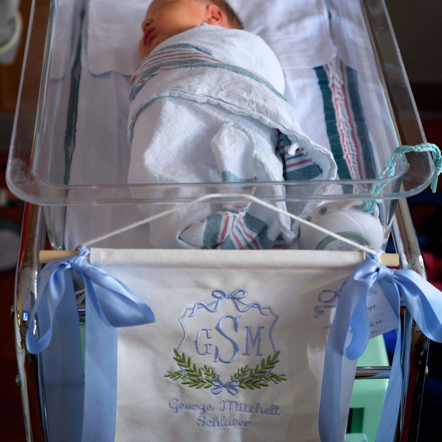 Personalized Baby Welcome Banner with Bows | CWBaby45