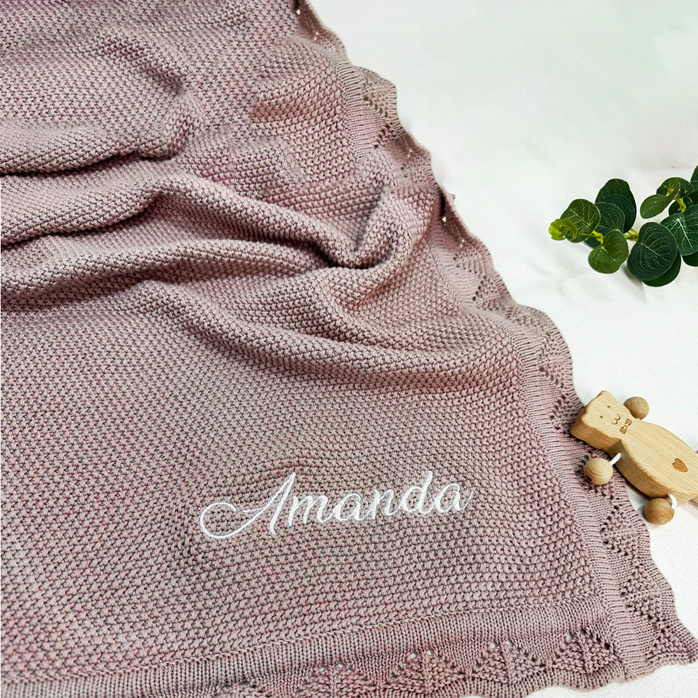 Personalized Embroidered Knit Baby Blanket for Unique Gift | CWBaby51