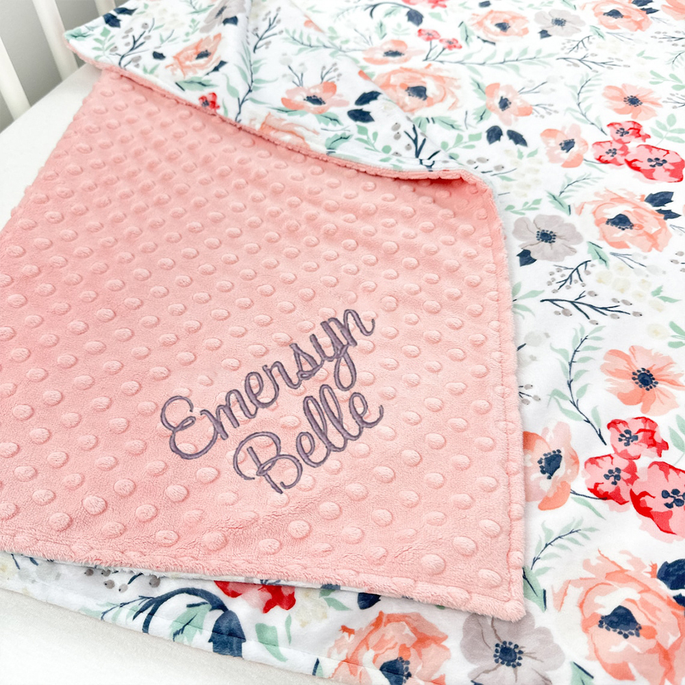 Personalized Lovely Kid Vintage Floral Baby Blanket for Comfort & Unique | CWBaby55