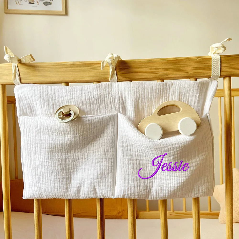 Personalised Embroidery Baby Bed Pocket Accessorise & Diapers Storage | CWBaby58