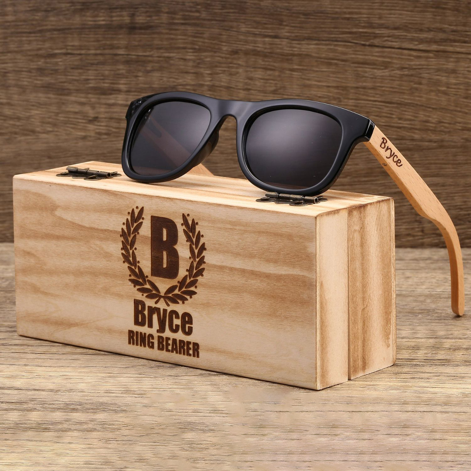 Personalized Kid Sunglasses with Wood Box | CWBeach110