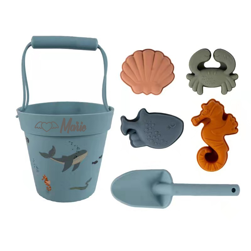 Personalized Kids Silicone Beach Bucket Set | CWToy45