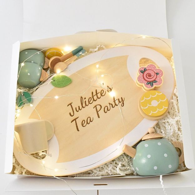 Personalized Kid's Wooden Afternoon Tea Play Set | CWToy49