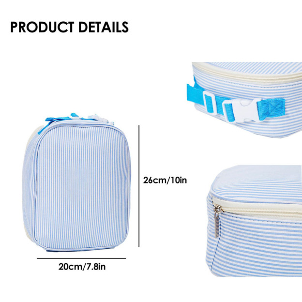 Personalized Cute Pattern Kids Seersucker Lunch Bag