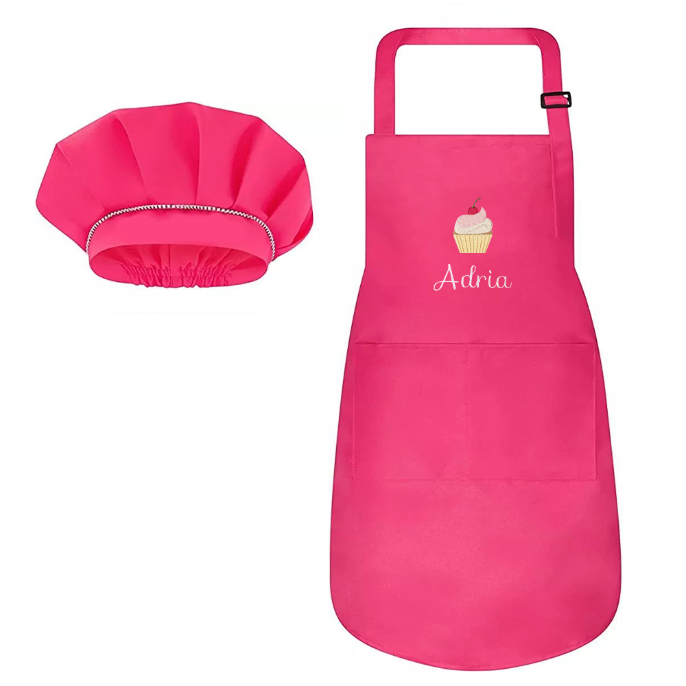 Personalized Embroidery Color Apron and Hat Set for Kid | Apron26