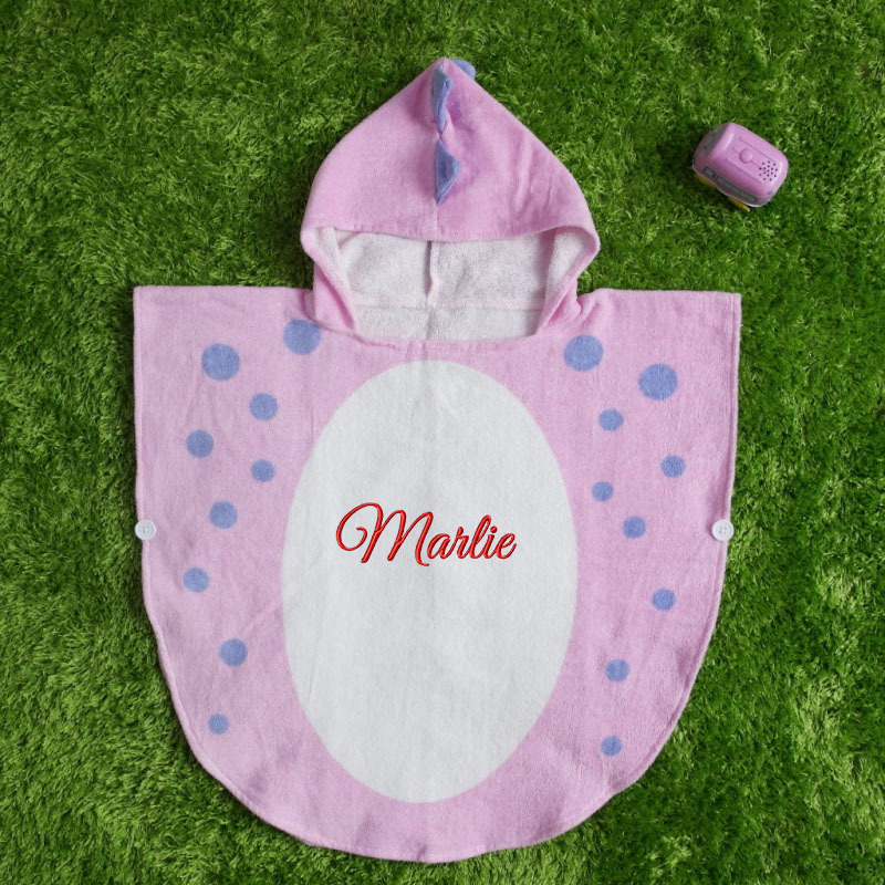 Personalized Embroidery Dinosaur Hooded Beach Towel for Summer & Beach | Cwbeach118