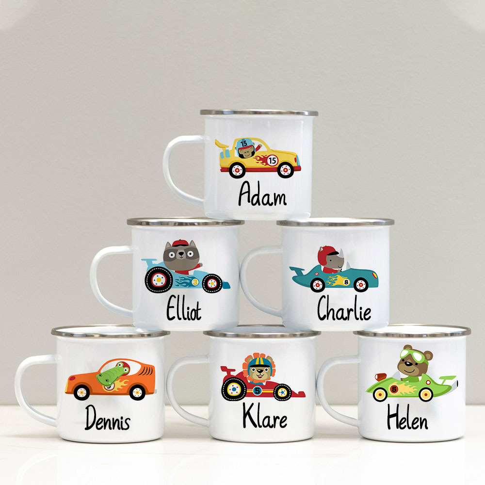 Personalised 12oz Race Car Mugs for Kids | KidMug27