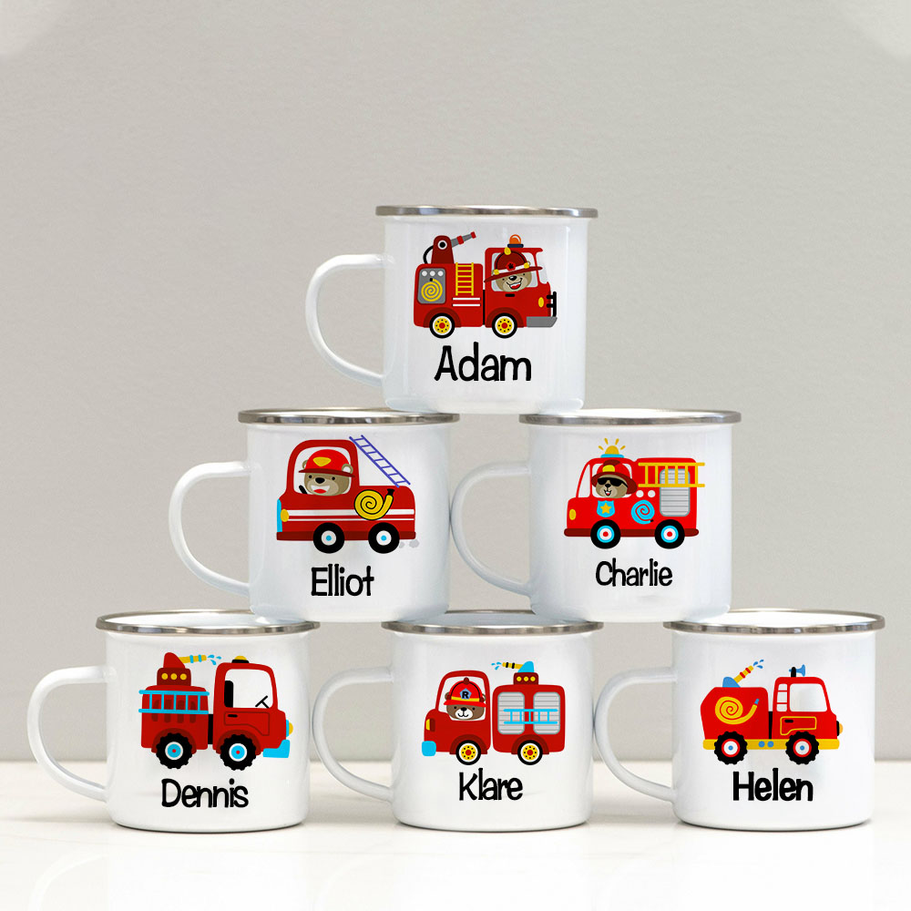 Personalised 12oz Fire Truck Mugs for Kids  | KidMug25