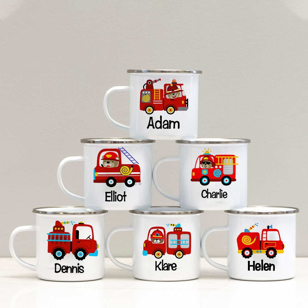 Personalised 12oz Fire Truck Mugs for Kids | KidMug25