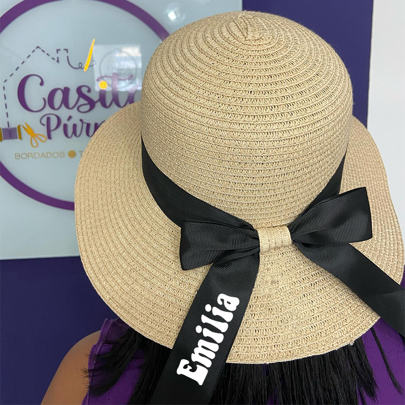 Personalized Ribbon Bow Straw Floppy Hat for Comfort & Unique | CWBeach118