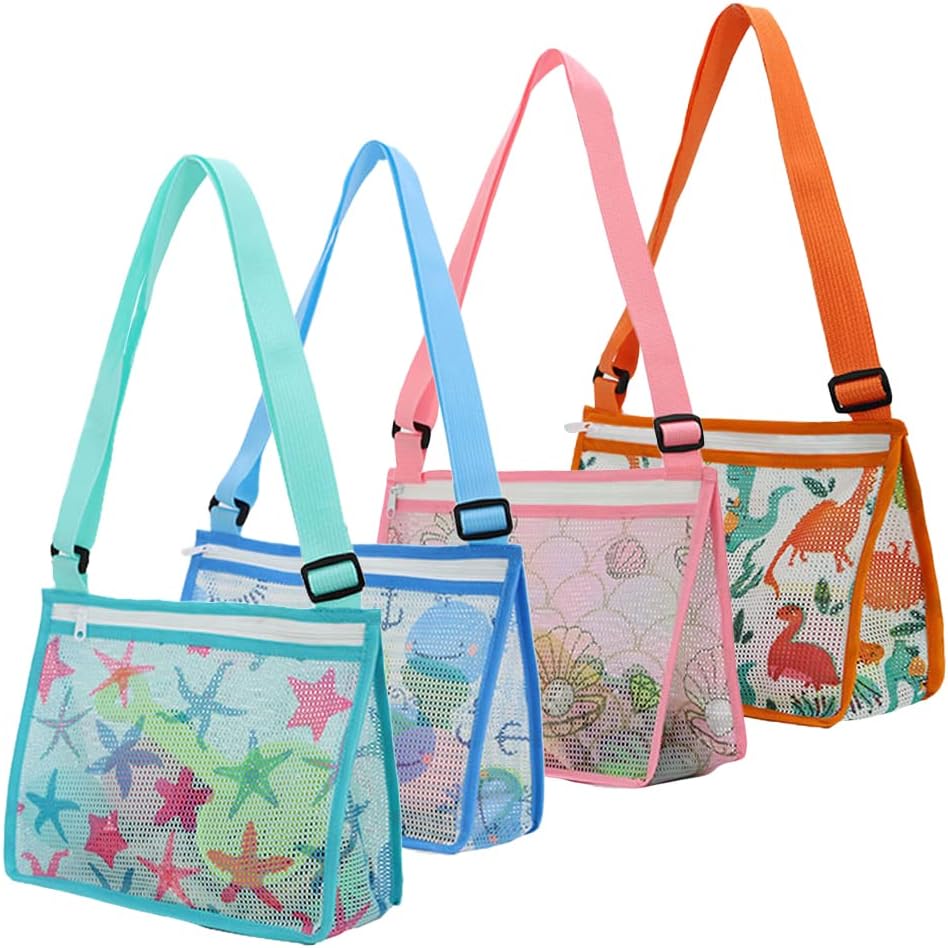Seashell Zipper Mesh Beach Bag | CWBeach10901