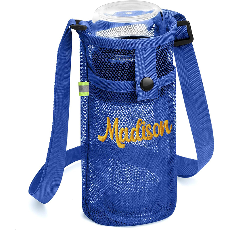 Personalized Embroidery Mesh Water Bottle Pouch Bag | CWBeach141