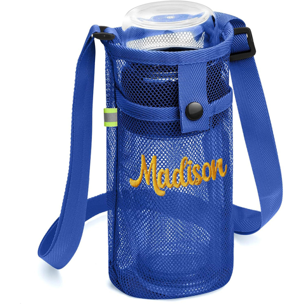 Personalized Embroidery Mesh Water Bottle Pouch Bag | CWBeach141