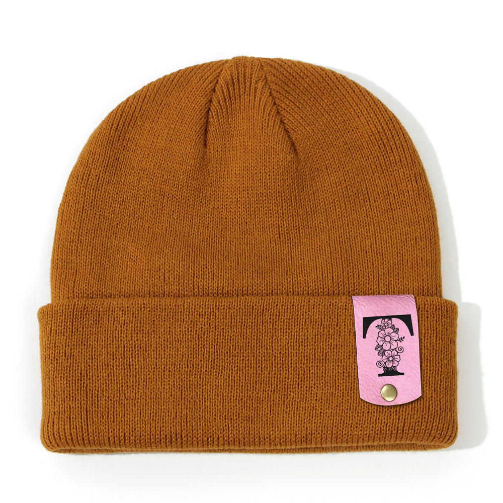 Personalized Leather Tag Infant Beanie for Comfort & Unique | HSKid31