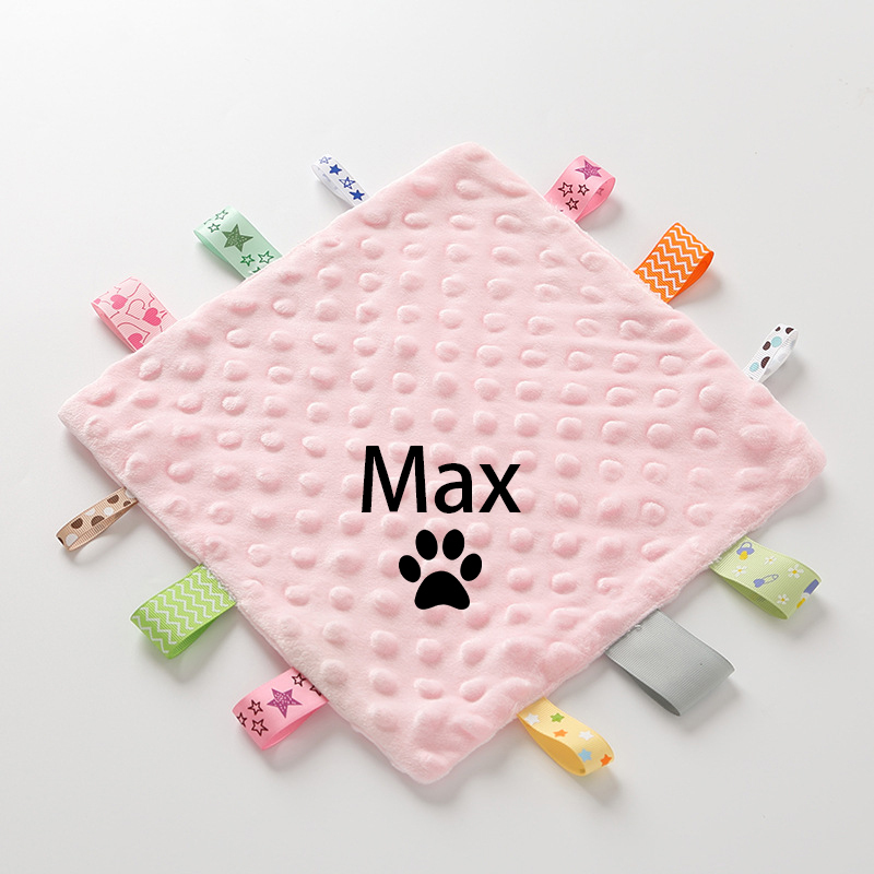 Personalized Pet Embroidery Comforter Ribbon Taggie | BKPet77