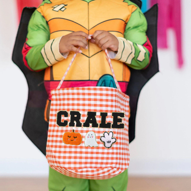 Personalized Chenille Letter Halloween Bucket | CWHalloween14