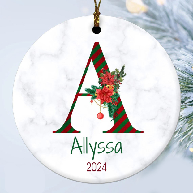 Personalized Christmas Monogram Ornaments Decoration | MCGift32