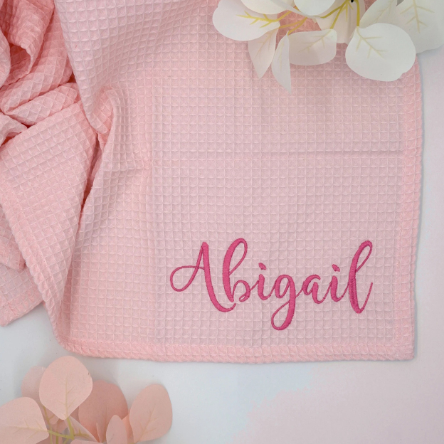 Personalized Embroidered Waffle Blanket for Comfort & Unique| CWBaby48