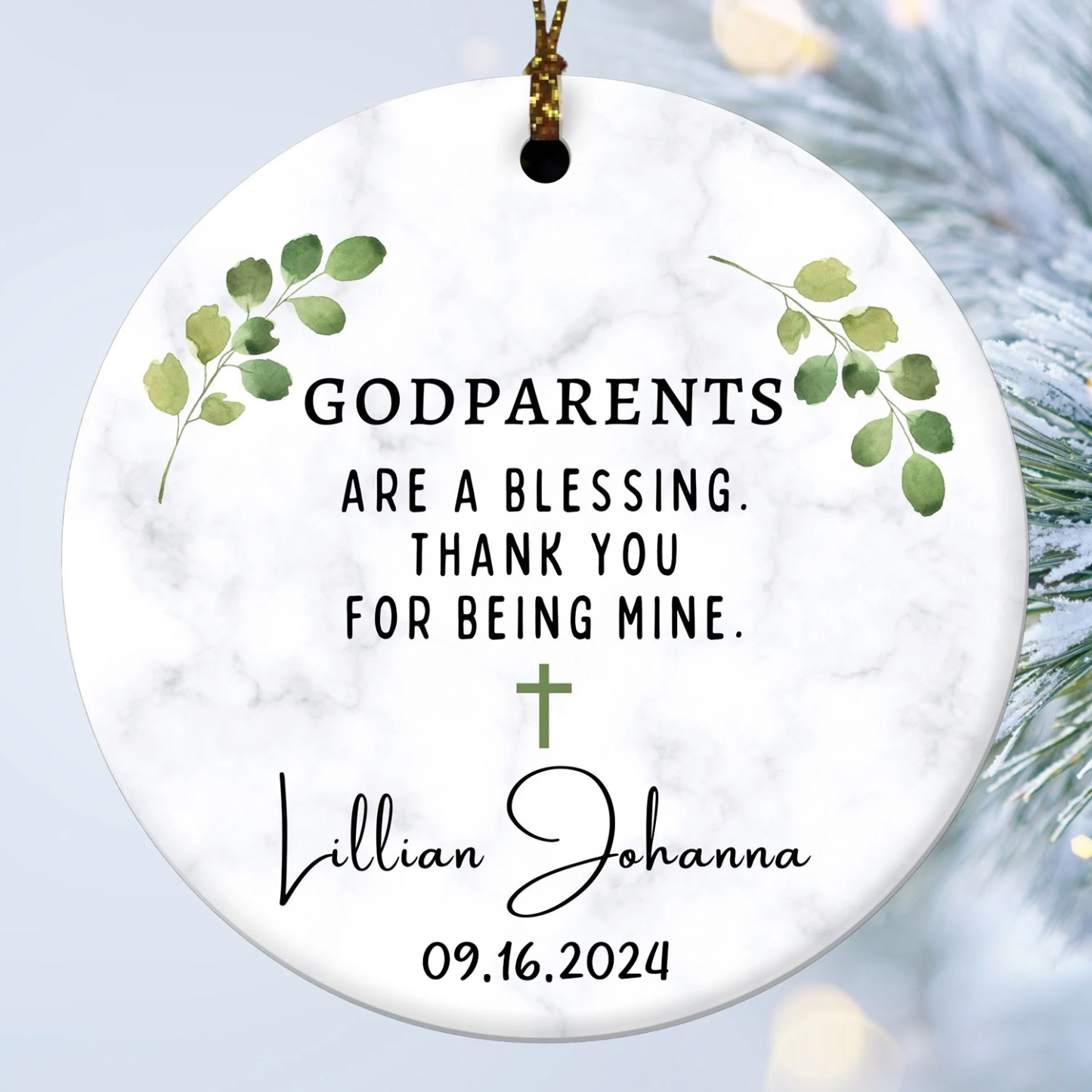 Personalized Godparents Blessing Ornaments Decoration | MCGift3603