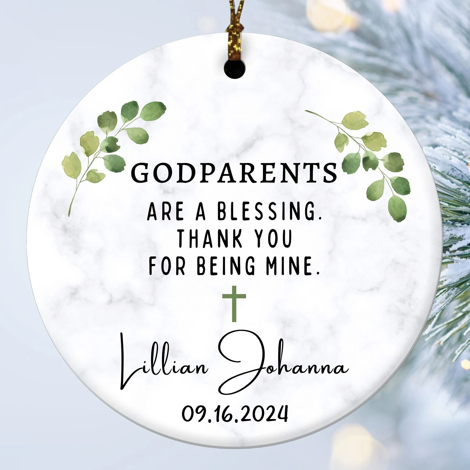 Personalized Godparents Blessing Ornaments Decoration | MCGift3603