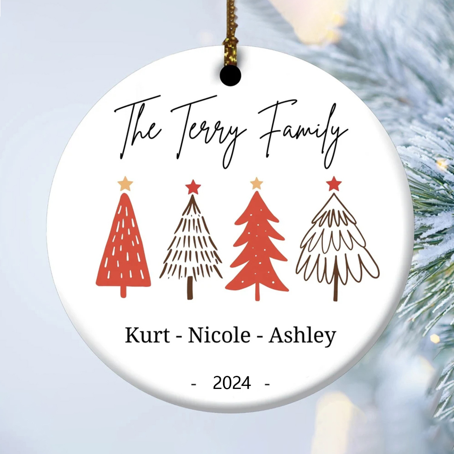 Personalized Family Christmas Tree Ornaments Decoration | MCGift5706