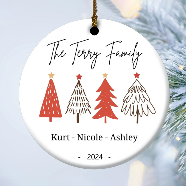 Personalized Family Christmas Tree Ornaments Decoration | MCGift5706