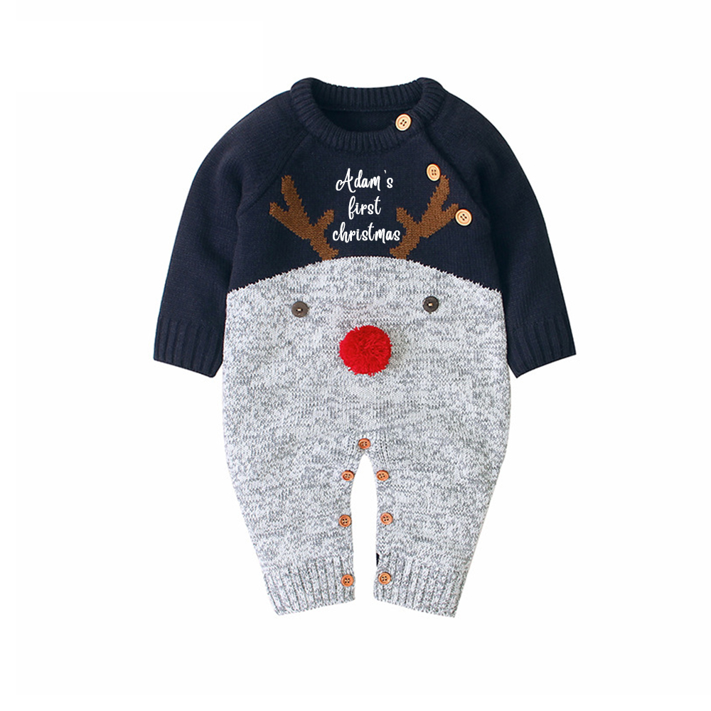 Personalized Christmas Reindeer Outfit for Baby| CWBaby89