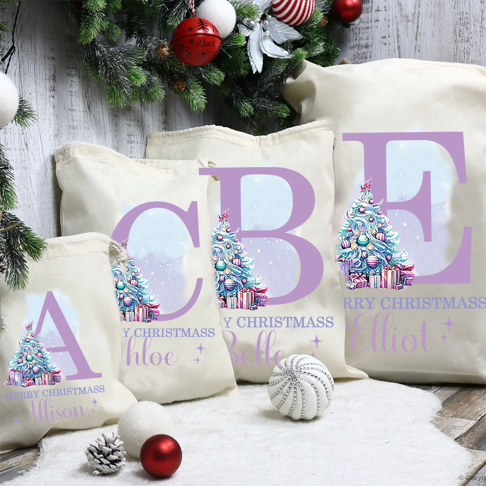 Personalized Name & Initial Christmas Gift Sack | MCGift67