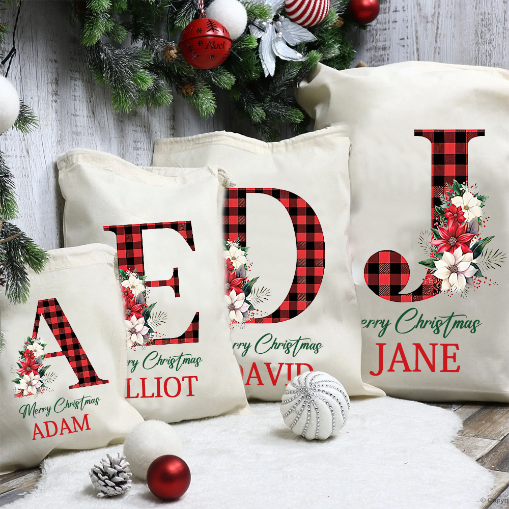 Personalized Name & Initial Christmas Gift Sack | MCGift68