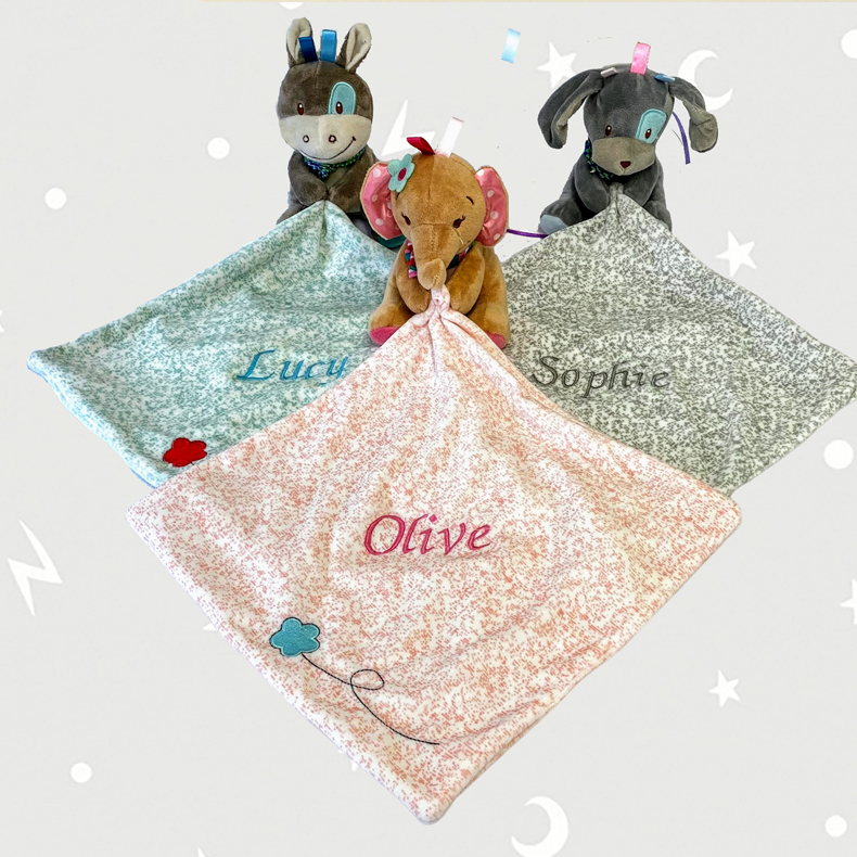 Personalized Baby Embroidery Comforter Sleep Toy | CWToy87