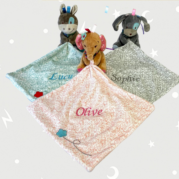 Personalized Baby Embroidery Comforter Sleep Toy | CWToy87