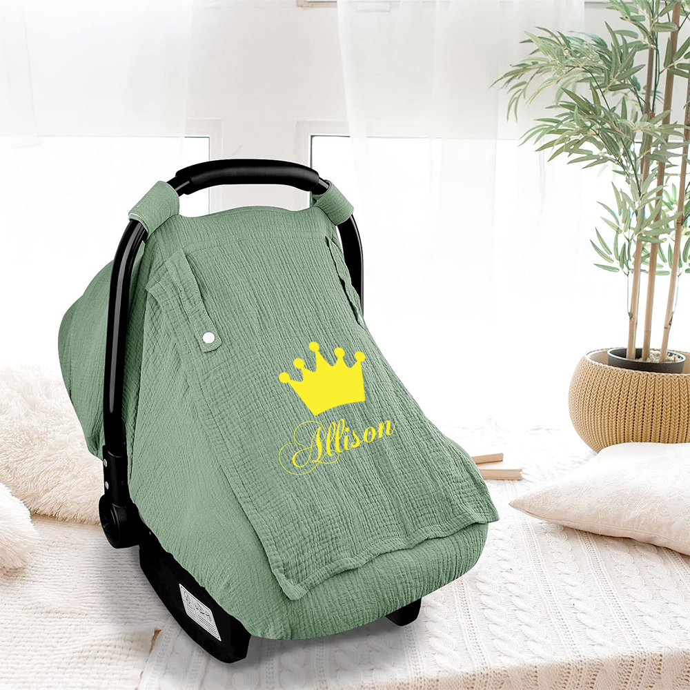 PersonalizedMuslin Car Seat Covers for Babies | CWBaby62