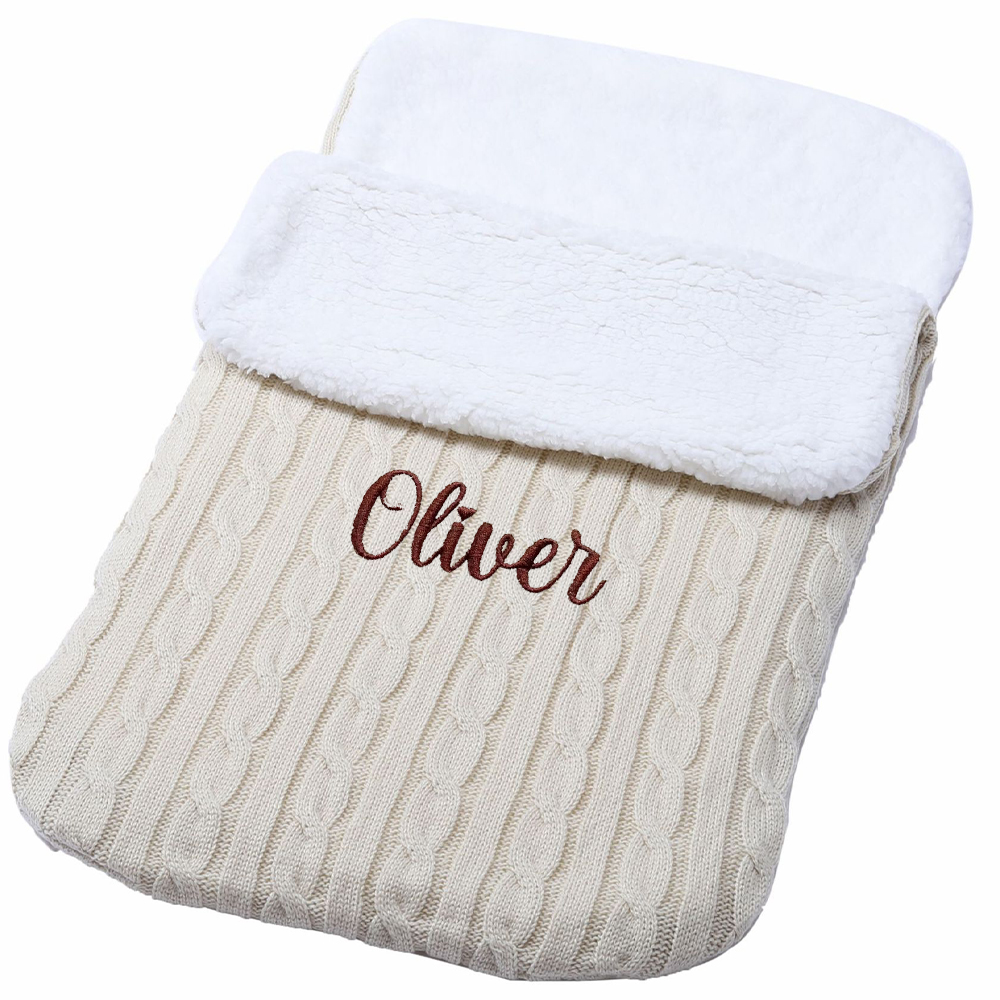 Personalized Embroidery Sherpa Sleeping Bag for Babies | CWBaby93