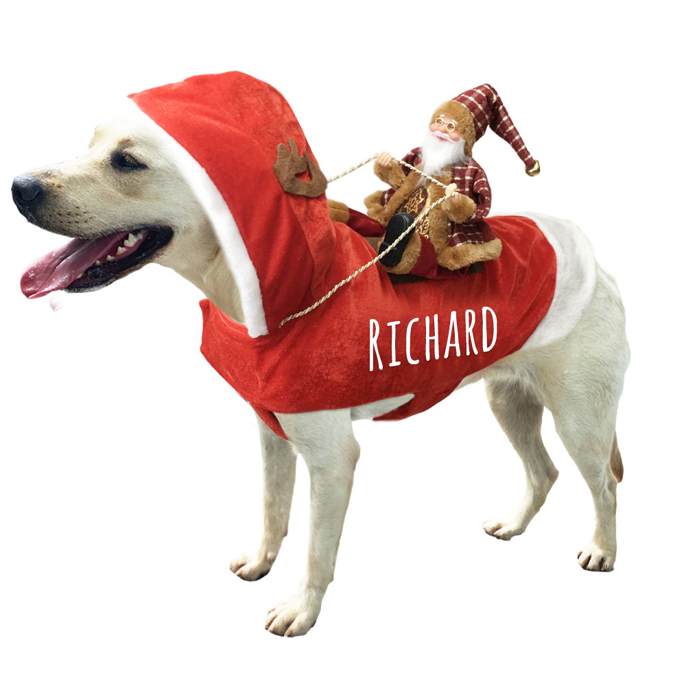 Personalized Christmas Santa Pet Riding Clothes | BKPet96
