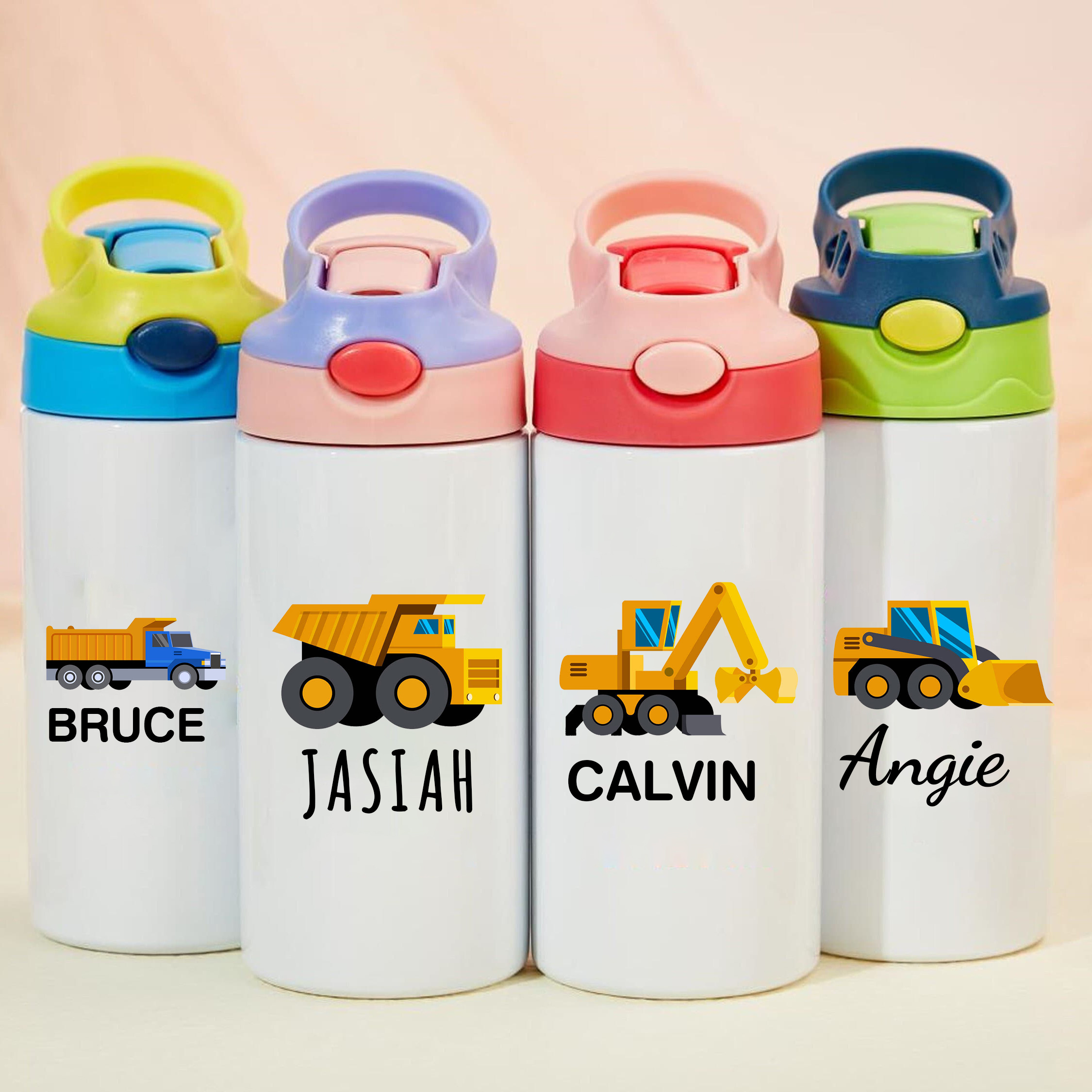Personalised BPA Free 12oz Truck Water Bottles | YouBottle43