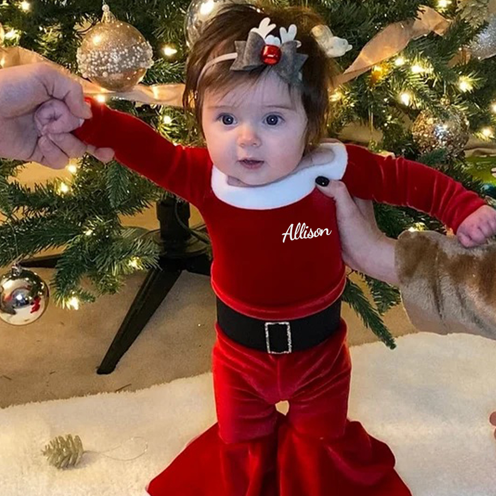 Personalized Kid Christmas Santa Claus Outfit | MCGift94