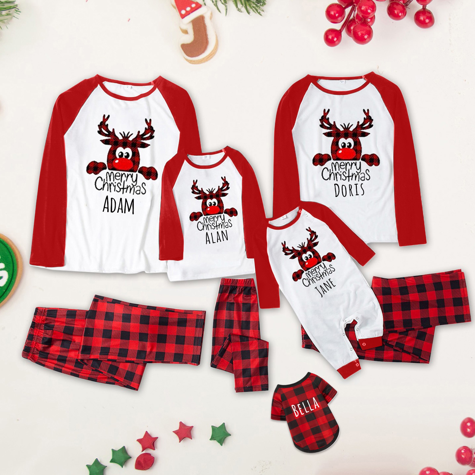 Personalized Matching Family Christmas Pajamas Set | CWFamily09