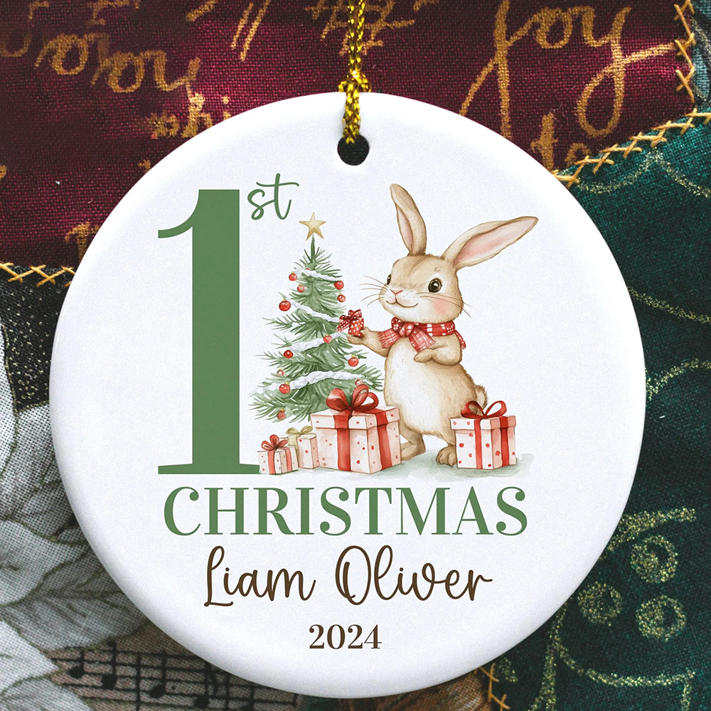 Personalized Cute Bunny Christmas Ornaments Decoration | MCGift5716