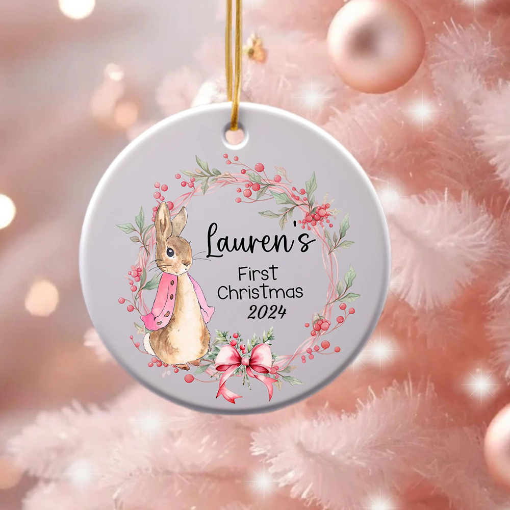 Personalized Lovely Bunny Christmas Tree Ornaments Decoration | MCGift5718