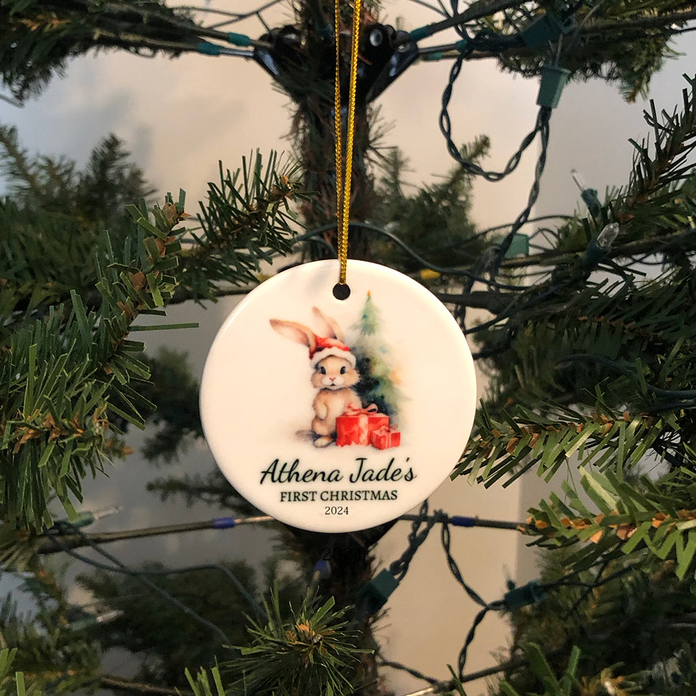 Personalized Lovely Bunny Christmas Tree Ornaments Decoration | MCGift5719