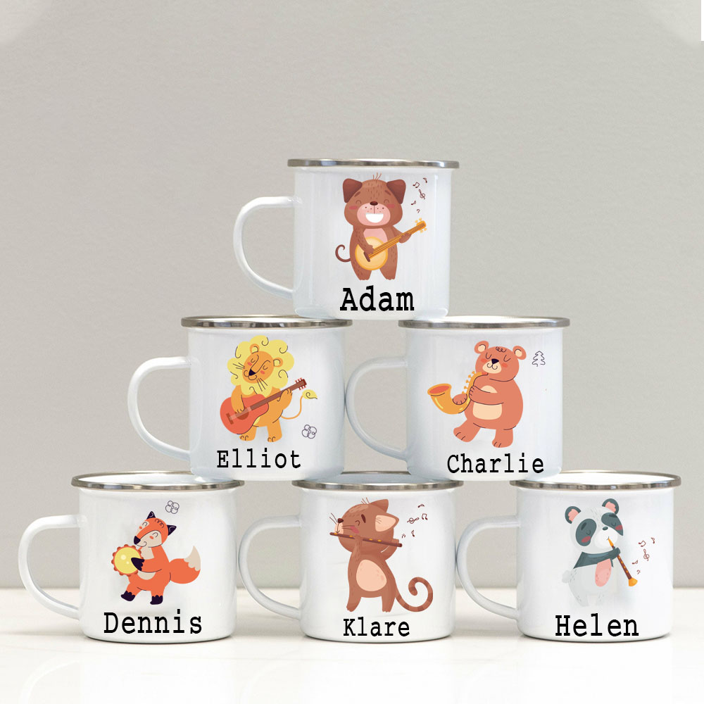 Personalised 12oz Music Animals Mugs for Kids  | KidMug34