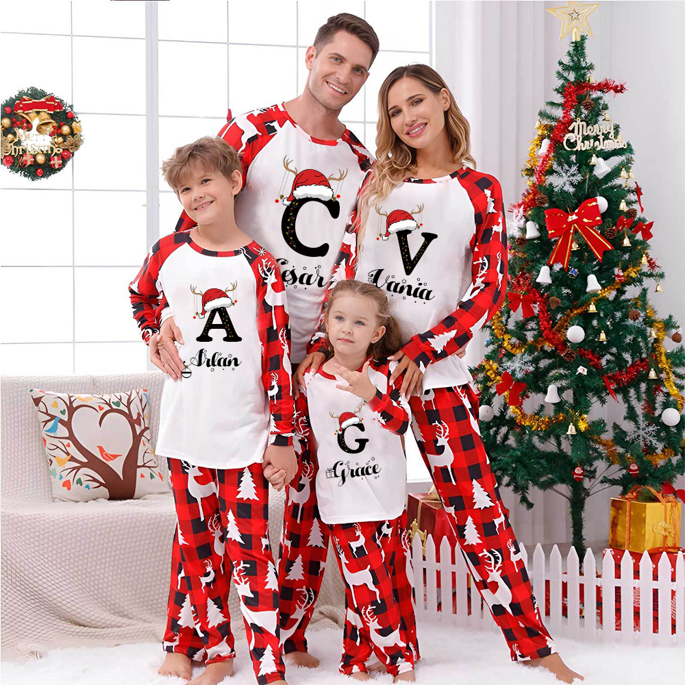 Personalized Matching Family Christmas Pajamas Set | CWFamily10