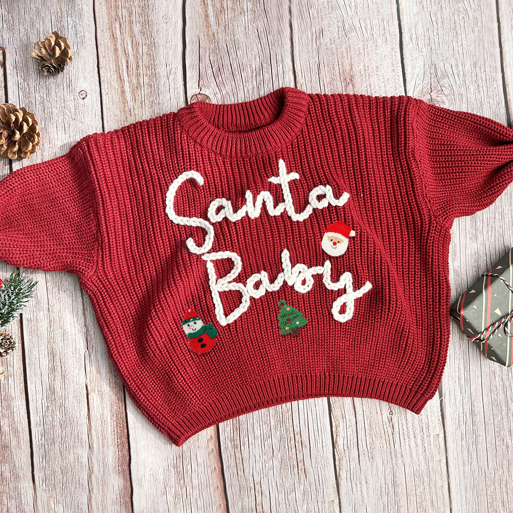 Personalized Hand embroidered Name Baby Sweater | CWBaby110