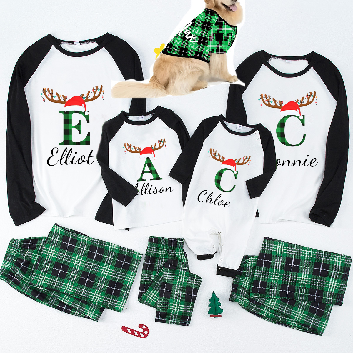Personalized Matching Family Christmas Pajamas Set | CWFamily0501