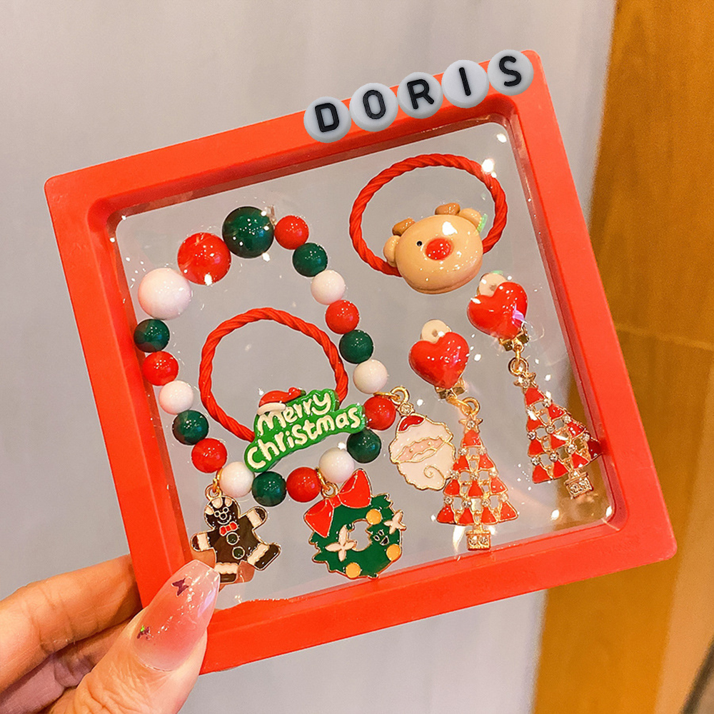 Personalized Lovely Little Girl's Christmas Santa Claus Jewelry Set Box | MCGift99