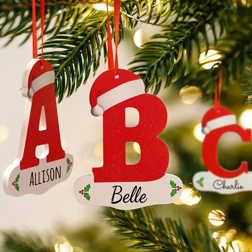 Personalized 26 Letters Christmas Tree Ornament | MCGift101