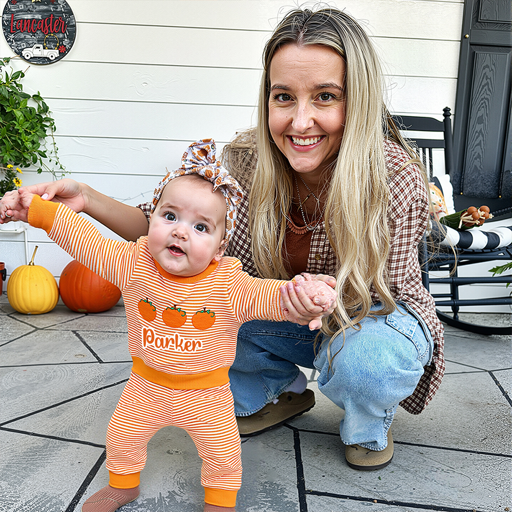 Personalized Kids Halloween Pumpkin Outfit | CWHalloween69